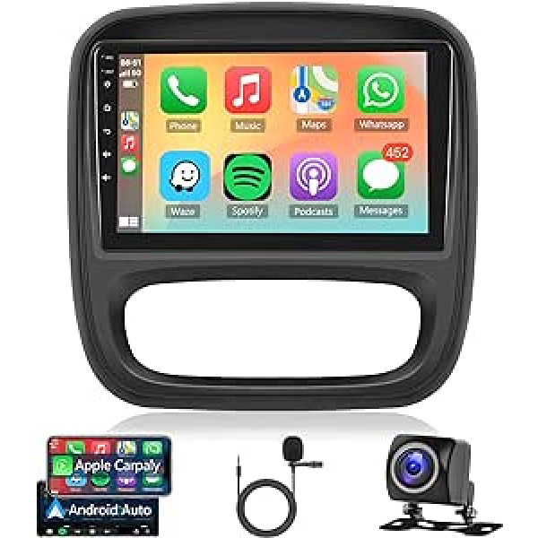 Android 11 auto radio priekš Opel Vivaro Renault Trafic Fiat Talento Nissan NV300/VW300 ar Apple Carplay Android Car Navigation GPS WiFi Canbus 9 collu auto radio 2 DIN ar Bluetooth FM/RDS/DAB+