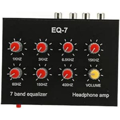 Annadue 7 Band Audio Equalizer, Adjustable 7 Band EQ Amplifier Equalizer with RCA Input Output, High Bass Setting, Digital Dual Channel Equalizer