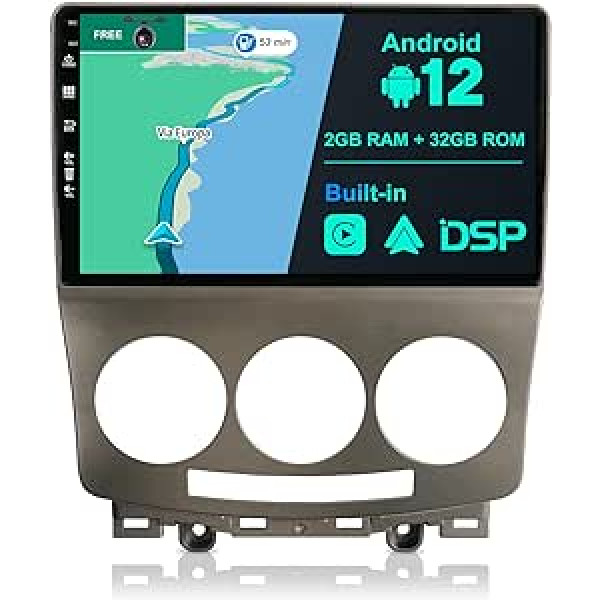 JOYX Android 12 automašīnas radio ar IPS 2.5D der Mazda 5 (2005-2010) - 2G + 32G - atpakaļgaitas kamera bez maksas - 9 collas - GPS2 DIN - atbalsta DAB stūres vadību 4G WiFi Bluetooth Carplay Android Car