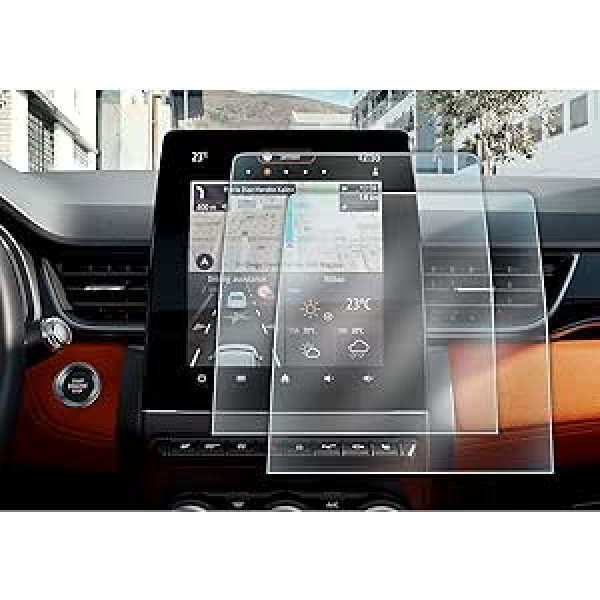 LFOTPP [Pack of 2] Savietojams ar Renault Clio 5 Captur 2 Arkana 9,3 collu navigācijas skārienekrāna aizsargplēvi, 9,3 collu GPS navigācijas nanofilmu 5H pretskrāpējumu ekrāna aizsargu pret pirkstu nospiedumiem