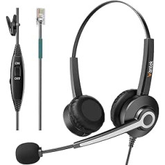 Wantek vadu tālruņa austiņas mono ar trokšņu slāpēšanas mikrofonu ShoreTel Plantronics Polycom Zultys Toshiba NEC Aspire Dterm Nortel Norstar Meridian Siemens ROLM Packet8