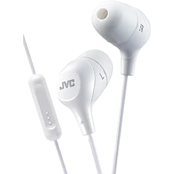 JVC HA-FX38M-WE In-Ear-Kopfhörer ar 1-Tasten-Fernbedienung und Mikrofon weiß