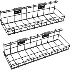 Kabelhalter Schreibtisch für Ordnung am Arbeitsplatz – Kabelmanagement für Kabel, Ladegeräte, Steckdosenleisten – sorgt für sicheren Halt (2× Set Größe L, Organizer & Kabelkanal) KD Essentials