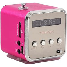 CCYLEZ Speaker, Music Player with FM Radio, Built-in 600 mAh Battery, Support for TF Card and U Disk, Suitable for Home, Dormitory, Kitchen, Bathroom (Pink)