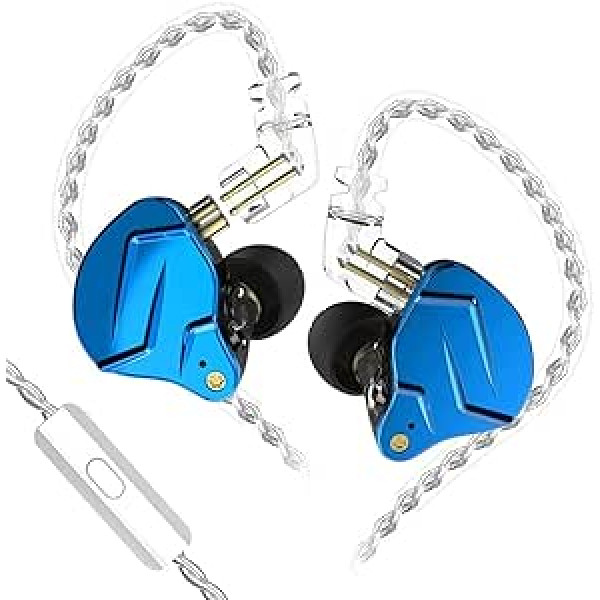 KZ ZSN Pro X In-Ear Headphones 1BA 1DD Stereo Austiņas Austiņas HiFi Sport Gaming 3,5 mm Car Jack Austiņas Comfort Wear for Phone Computer Tablet Blue with Microphone