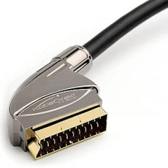 KabelDirekt – SCART Kabel – 1,5m (21 Polig, mehrfach geschirmt, Präzisionsstecker, Full HD) – PRO Series