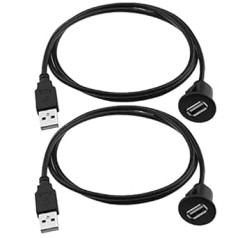 Iepakojumā ir 2 USB 2.0 montāžas, iegremdējams kabeļa nomaiņa, automašīnas paneļa stiprinājums USB 2.0 vads, USB 2.0 automašīnas stiprinājuma pagarinātāja kabeļa piederumi viedtālruņu planšetdatoriem