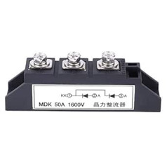 Tilta taisngrieža diodes tilts, MDK 50a 1600V pretreversa tilta diodes taisngrieža modulis elektroniskām shēmām / mājsaimniecības