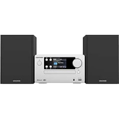 KENWOOD M-725DAB-S mikro Hi-Fi sistema su DAB+, CD, USB, Bluetooth ir TFT ekranu, matiniu aliuminiu