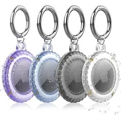 4 Pack: HalfYue Airtag Pendants, Compatible with Apple AirTag Finders, Waterproof Keychain AirTag for GPS, Children, Elderly, Pets, Backpacks, Multiple Colours