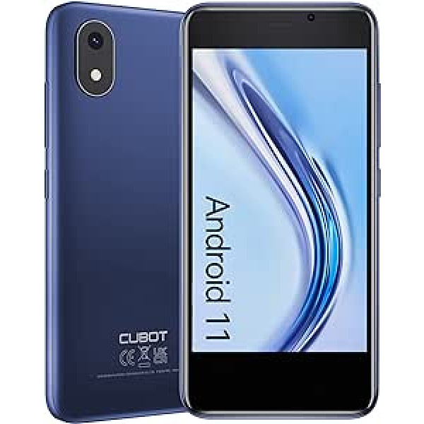 Mazs viedtālrunis bez līguma, CUBOT 4 collu HD displejs, 1 GB/32 GB, paplašināms 128 GB, Android 11, 2350 mAh, divas SIM kartes, 3G mobilais tālrunis, sejas ID, zils