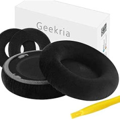 Geekria rezerves ausu spilventiņi, kas saderīgi ar AKG K701, K702, Q701, Q702, K601, K612, K712 austiņām ausu spilventiņiem, austiņu ausu spilventiņiem, ausu uzgaļu remonta daļām (melns velūrs)