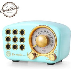 Retro radio Bluetooth skaļrunis Vintage radio Greadio FM radio ar vecmodīgu klasisko stilu, spēcīgu basa pastiprinājumu, skaļu skaļumu, Bluetooth 5.0 savienojumu, TF kartes slotu un MP3 atskaņotāju zilā krāsā