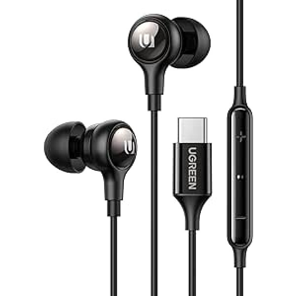 UGREEN HiTune USB C austiņas ar kabeli, In-Ear magnētiskās austiņas ar skaļuma kontroli, HiFi skaņu, saderīgs ar iPhone 15 Series, Galaxy S23, S22, S21, S20 Series, iPad Pro, 2021, Air, Android,