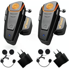 Qaurora BT-S2 1000m Bluetooth austiņas Wasserdichtes BT Motorrad Motorrad Helm domofona austiņas 2 vai 3 Fahrer un 2,5 mm Audio f¹r Walkie Talkie GPS brīvroku MP3 atskaņotājs FM radio