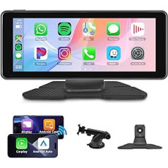 Bezvadu Apple Carplay un Android Car, 6,86 collu IPS skārienekrāna pārnēsājams automašīnas radio ar Bluetooth/FM raidītāju/Apple Airplay/Android Mirror Link/Google/GPS/Siri/AUX/USB/TF portatīvais automašīnas radio 7-32