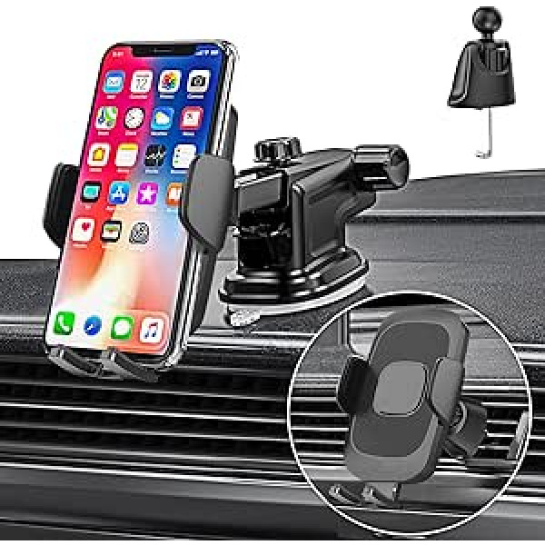 Car Mobile Phone Holder for Samsung A52 A51 A71 A72 A12 A32 5G A52S A22 A53 Pixel 6 5 3A, 3-in-1 Car Mount for Ventilation Grille Dashboard Windscreen for Mercedes A B C E Class GLA CLAFord