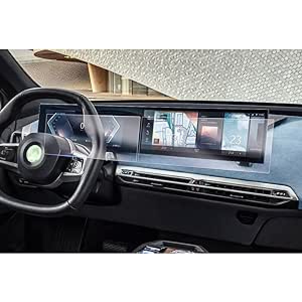 GAFAT [Pack of 4] Savietojams ar BMW i3 i4 i5 i7 iX X5 X6 X7 XM iDrive 8 2022 2023 2024 aizsargplēve, nano ekrāna aizsargs 12,3 collu navigācijai + 14,9 collu kabīne, 6H Anti-Scratch