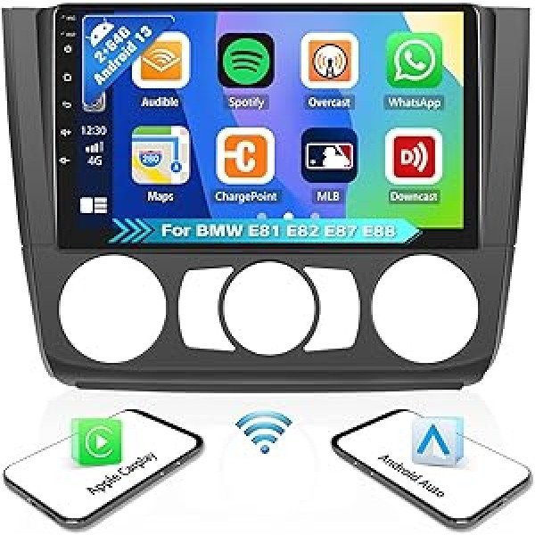 OiLiehu 2G+64G Android 13 Autoradio 2din Apple Carplay Android Auto für BMW 1 Series E87 E81 E82 E88 2004-2011 Autoradio Mit Bildschirm 9 Zoll Unterstützung HiFi/Equalizer/Bluetooth/FM RDS/WiFi