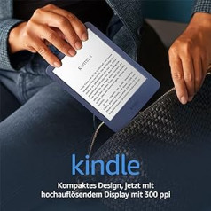 All-new Kindle (2022 release) – The lightest and most compact Kindle, now with a 6” 300 ppi high-resolution display, and 2x the storage | Without Ads | Denim