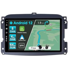 JOYX Android 12 Car Radio piemērots Fiat 500L (2012-2016) - 4G + 64G - Iebūvēts DSP/Carplay/Android Car - Kamera bez MIC - 10,1 collas - Ar stūres vadību 4G WiFi BT DAB Fast Boot 360