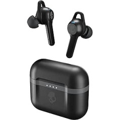 Skullcandy Indy Evo ieliekamas Bluetooth austiņas ar mikrofonu, True Wireless, sviedru, ūdens un putekļu izturīgas, kopējais akumulatora darbības laiks līdz 30 stundām — melns