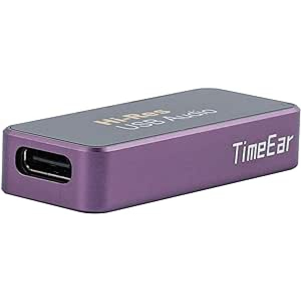 Linsoul TimeEar TEU-99 pārnēsājams, mazs USB dekodēšanas austiņu pastiprinātājs uzlabo austiņu skaņu ar maināmu OFC sudrabotu USB-C kabeli mobilajam tālrunim/planšetdatoram/klēpjdatoram (violeta)