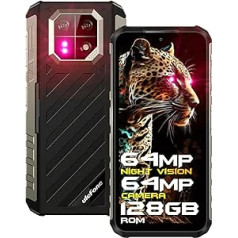 Ulefone Armor 22 16GB + 128GB āra mobilais tālrunis bez līguma 6,58 collu FHD+ 120Hz 64MP + 64MP Night Vision, 6600mAh, 33W, 4G, Android13 Dual SIM/NFC/GPS/IP69K āra viedtālrunis