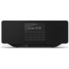 Panasonic RX-D70BTEG-K Digital Radio with CD (DAB+, Stereo Sound, Bluetooth, FM, Mains & Battery Operated, AUX, Alarm Function), Black