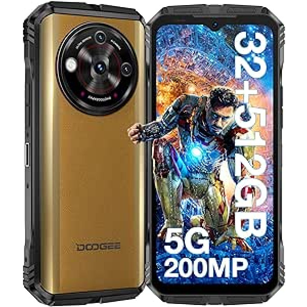 DOOGEE V30 Pro 5G mobilais tālrunis, neplīstošs [2024], 32 GB+512 GB, 6,58 collu FHD+120 Hz, Android 13 tālrunis, neplīstošs, 10800 mAh 33 W, 200 MP+24 MP SIM tālrunis, neplīstošs, IP69/DWiFi68/DWiFi68