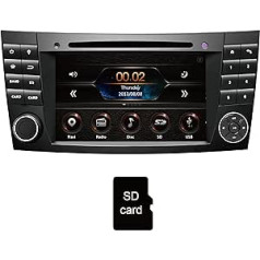 Amaseaudio Wince automašīnas radio, 2 din, savietojams ar Benz E-Class W211/CLS-Class, 7 collu skārienekrāns, iebūvēts DVD atskaņotājs, atbalsta GPS navigāciju (tostarp SD karti ar karti), USB ports