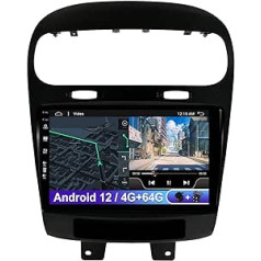 9 collu skārienekrāns Android 12 Car Radio Octa Core priekš Fiat Freemont 2012-2014 / Dodge Journey 2013-2016 Iebūvēts CarPlay/DSP atbalsts WiFi/360 kamera/GPS/DAB-4G+64G