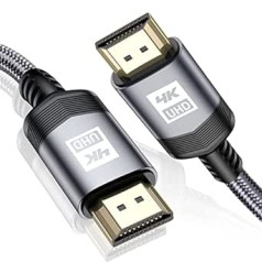 MAXGROUP 4K HDMI kabelis 20 m [4K @ 60Hz, HDMI 2.0, 18 Gbps] Ultra HD HDMI kabelis ar lielu ātrumu, atbalsta 4K 3D HDR UHD 2160p 1080p Ethernet ARC, saderīgs ar PS4/3, TV, Blu-Ray, Xbox, projektoru,