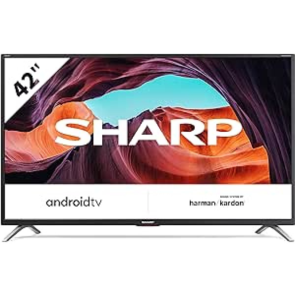 SHARP 42CI6EA Android TV 106 cm (42 collas) Full HD LED televizors (viedtelevizors, Harman Kardon, Google asistents), melns