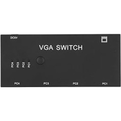 VGA video pārveidotājs, VGA sadalītājs 4 vienā izvadā video pārveidotāja slēdzis, 1920 x 1080 HD displeja VGA adapteris, bez sistēmas prasībām VGA sadalītājs