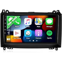 2G + 64G CAMECHO Android 12 automašīnas radio ar navigācijas sistēmu Mercedes Benz B klases W245 Viano Vito W639 Sprinter, 9 collu automašīnas radio skārienjutīgs displejs ar Carplay Android Car Bluetooth RDS MirrorLink +