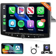 2G + 64G Android 11 Car Radio 1 DIN ar bezvadu Apple Carplay Android automašīnas GPS navigāciju WiFi 10,1 collu skārienekrāna automašīnas radio ar Bluetooth FM/RDS/USB/DAB+/Hi-Fi/OBD stūres vadību