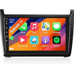 CAMECHO Android 11 automašīnas radio priekš VW Polo 6R 6C 9N 2008-2016, HiFi Carplay Android Car RDS, 9 collu ekrāns, dubultā DIN automašīnas radio ar Navi FM WiFi Bluetooth un USB + atpakaļgaitas kameru