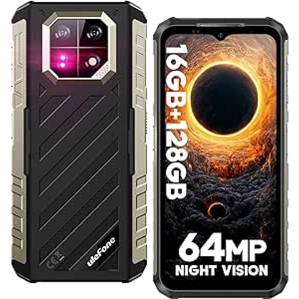 Ulefone Armor 22 Outdoor mobilais tālrunis 16GB + 128GB/512GB SD Android 13 Octa Core 64MP + 64MP Night Vision 6,58 collu FHD+ 120Hz 6600mAh IP68/IP69K izturīgs viedtālrunis bez līguma 4G Dual SIM