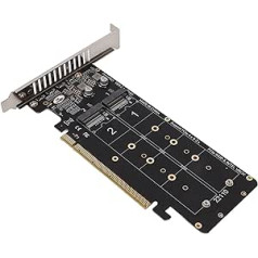 Topiky PCIE X16 līdz M.2 M atslēgas paplašināšanas karte, M.2 PCIE adapteris PCIE NVMe SSD ar paplašinātu dzesētāju, NVMEx4 SSD 2U servera RAID masīva paplašināšanas karte ar LED displeju