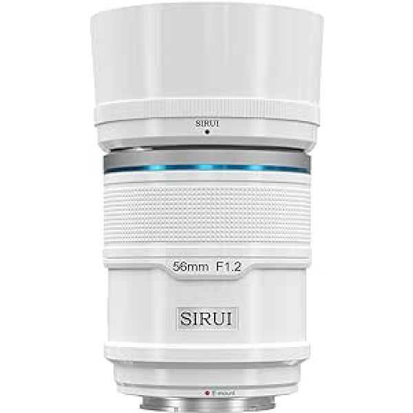 SIRUI Sniper 56 mm autofokusa objektīvs, F1.2 platleņķa APS-C kameras objektīvs A5 A6 A7 FX A9 ZV-E sērijai (E-Mount, balts)