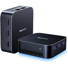 Blackview MP80 Mini PC Intel N97 centrālais procesors (līdz 3,6 GHz) 16 GB LPDDR5 RAM 512 GB M.2 SSD, mini dators, 4K UHD mini galddators Windows 11 Pro, trīs HDMI, Gigabit Ethernet, 5G WiFi, biznesam/mājām