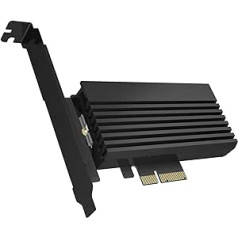 ICY BOX PCI Express Card, M.2 NVMe SSD to PCIe 3.0 Adapter, Radiator, LED Lighting, M-Key, 2230, 2242, 2260, 2280, Black