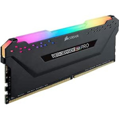 Corsair Vengeance RGB Pro 8GB (1x8GB) DDR4 3600 (PC4-28800) C18, optimizēts AMD Ryzen — melns (CMW8GX4M1Z3600C18), 1 x 8 GB