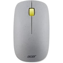 Acer Vero AMR020 belaidė pelė (2,4 GHz belaidė pelė, 1200 DPI, išmanusis energijos valdymas, ergonomiška pelė dešinei ir kairei rankoms, tylus pelės ratukas, 30 % PCR plastiko) Pilka