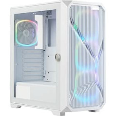 Enermax ENERPAZO EP237 - ATX Mid Tower spēļu datora korpuss Sniegbalts - Iekļauti 4 x Squa RGB White PWM 12 cm ventilatori - 2 x USB 3.2 Gen1-1 x USB 2.0; ECA-EP237-WW-ARGB