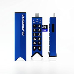 2 Pack iStorage datAshur SD 32GB šifruotų USB atmintinių su išimamomis iStorage MicroSD kortelėmis | Apima nemokamą KeyWriter licenciją ir tipo CA adapterį
