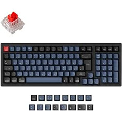 Keychron K4 Pro bezvadu pielāgota mehāniskā tastatūra, 96% vācu DE ISO izkārtojums QMK/VIA programmējams RGB fona apgaismojums ar karsti maināmu Keychron K Pro sarkano slēdzi