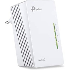 TP-Link TL-WPA4220 AV600 WLAN N300 WiFi Powerline (maks. 600Mbit/s Powerline, maks. 300Mbit/S WLAN 2.4GHz, Plug & Play, saderīgs ar visiem Powerline adapteriem, 1 gabals) balts