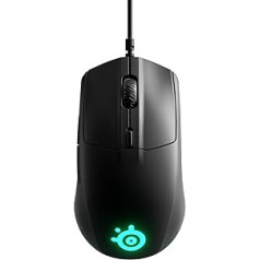 SteelSeries Rival 3 — spēļu pele — 8500 CPI Truemove Core optiskais sensors — 6 programmējamas pogas — sadalītas sprūda pogas [